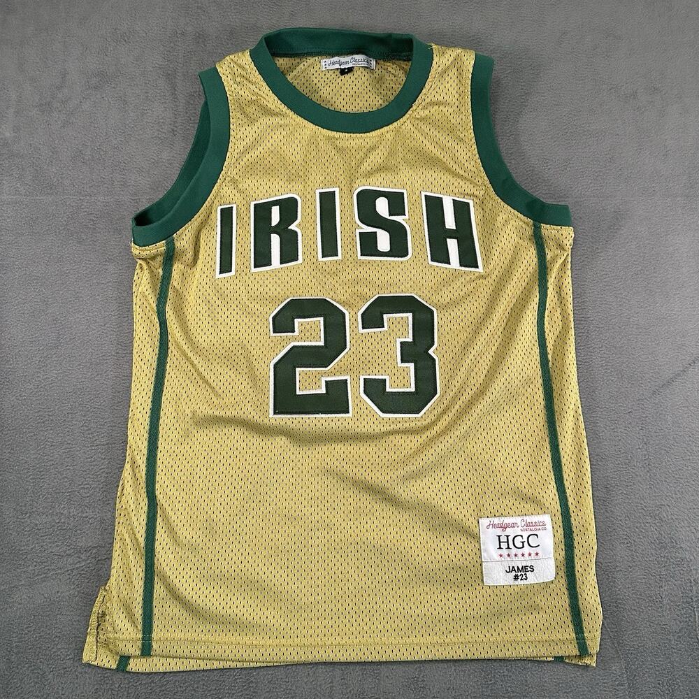 LeBron James #23 St Vincent High School Irish Size Small Basketball Jersey